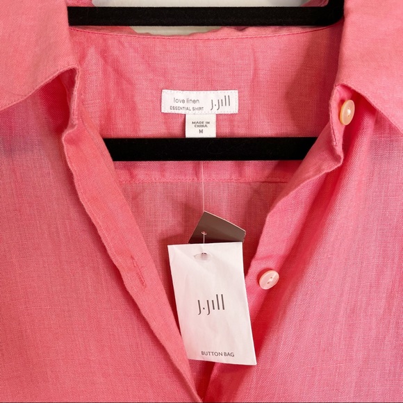 NWT J.JILL linen essential button down - Picture 3 of 8